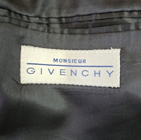 Givenchy Vintage Single Breast Tailored Pinstripe Blazer in Blue and Tan Sz 39S - Picture 7 of 16